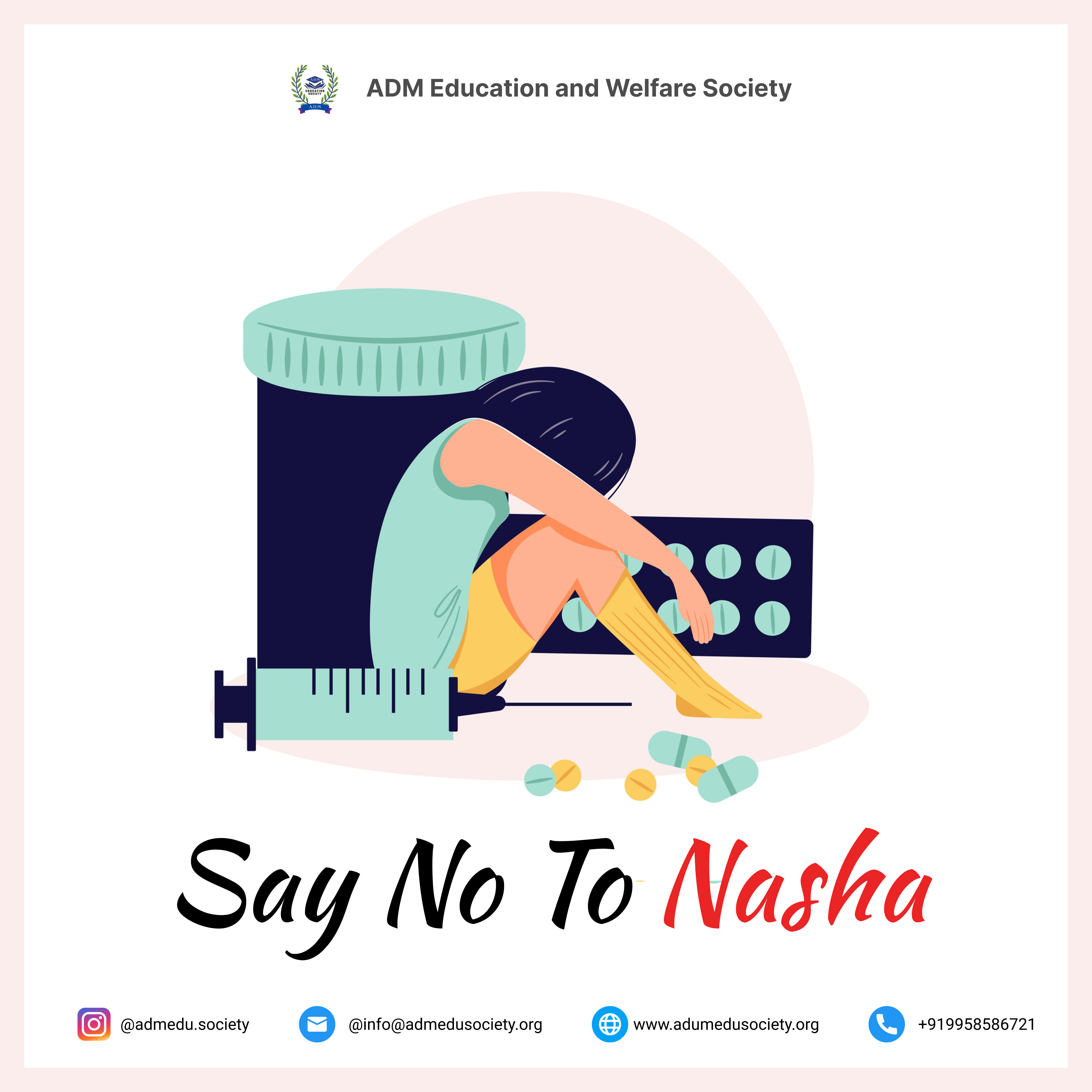 Social-media poster for the No Nasha anti-addiction campaign