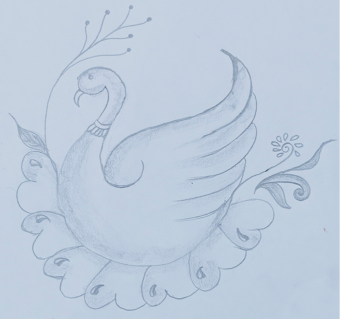 Hand-drawn swan sketch