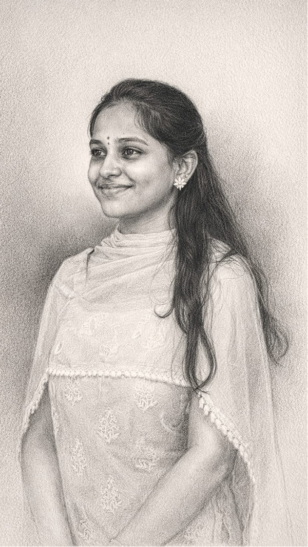 Pencil portrait sketch