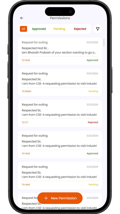 New permissions screen
